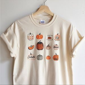 bella canvas | pumpkin varieties halloween fall pumpkin patch tee ivory l